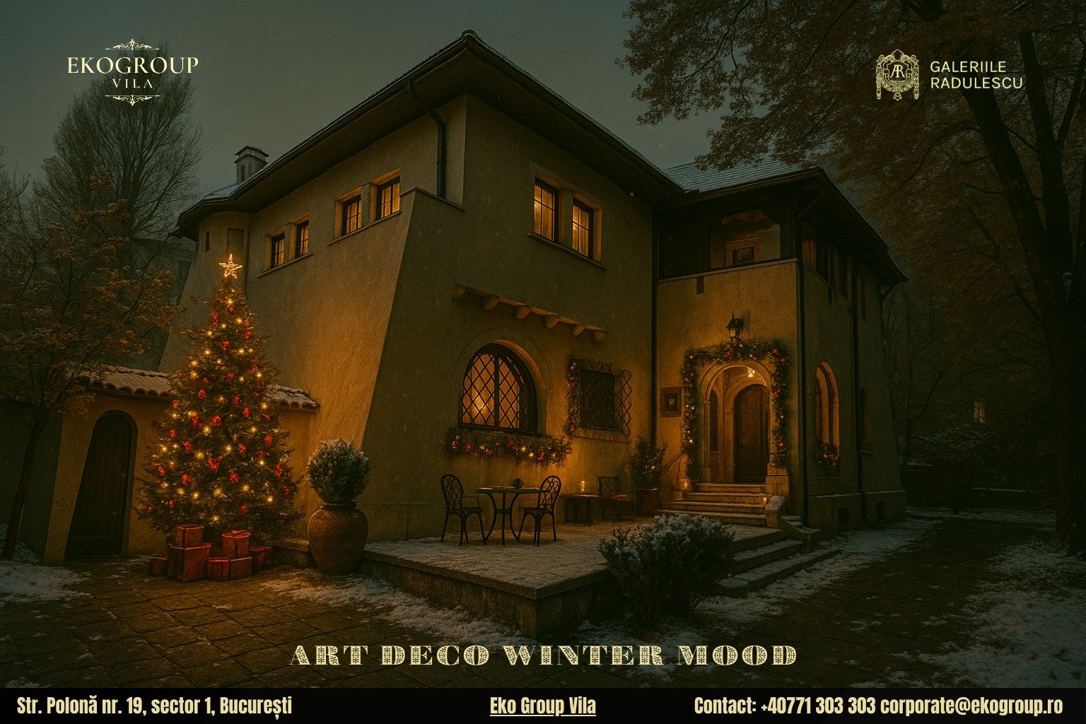 Poveste de Craciun în eleganta interbelica: Crăciunul anilor ’30 la fosta Casă Tătărăscu, azi Eko Group Vila